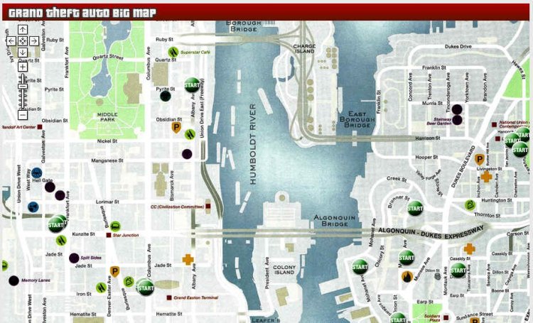 Online térkép a GTA 4-hez
