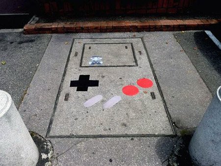 Street art, Gameboy módra