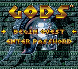 Gods proto SNES-re